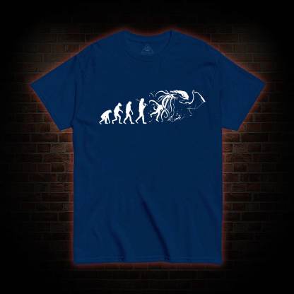 Mens Evolution of Cthulhu Funny Parody T-shirt