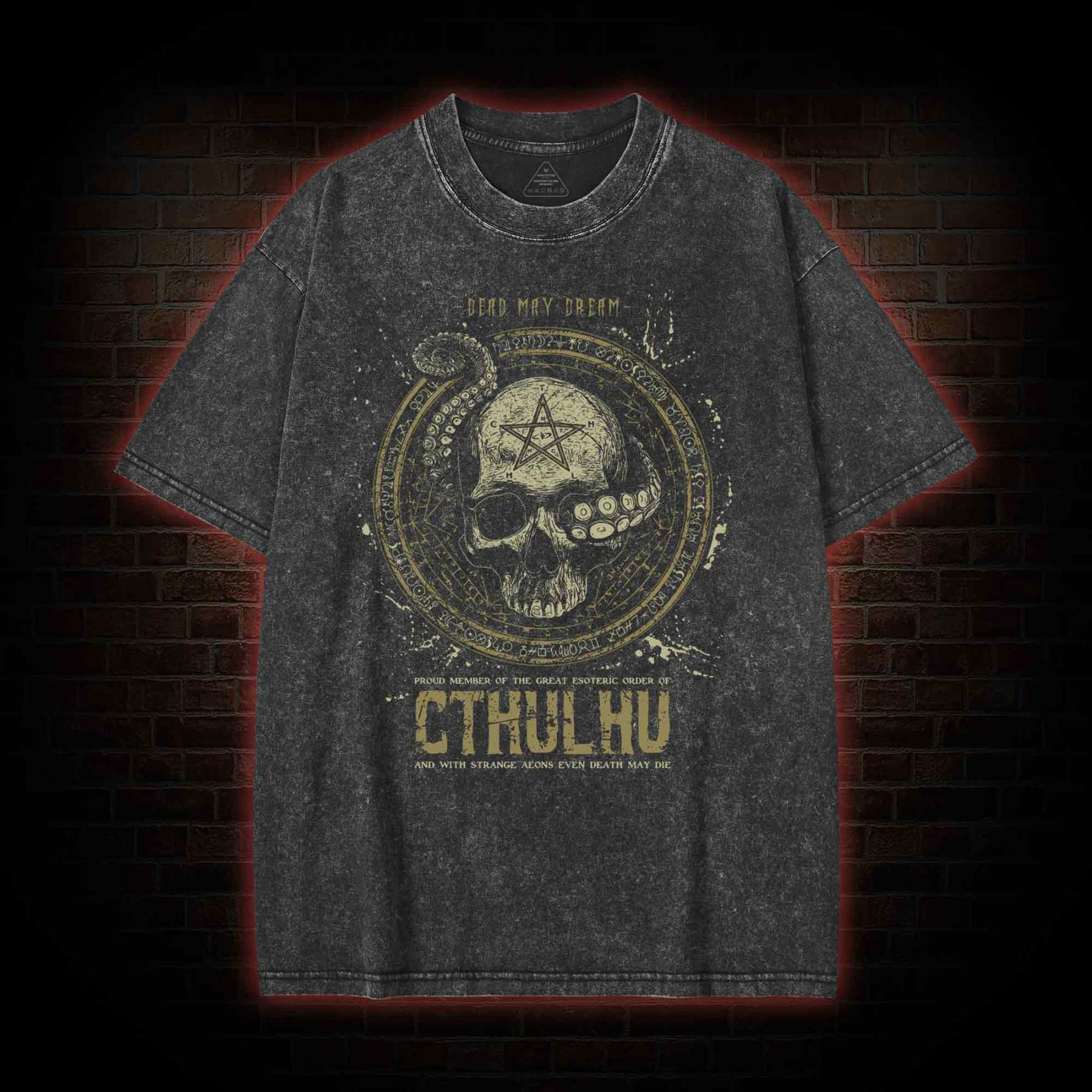 Dead May Dream Call of Cthulhu Washed T-shirt 