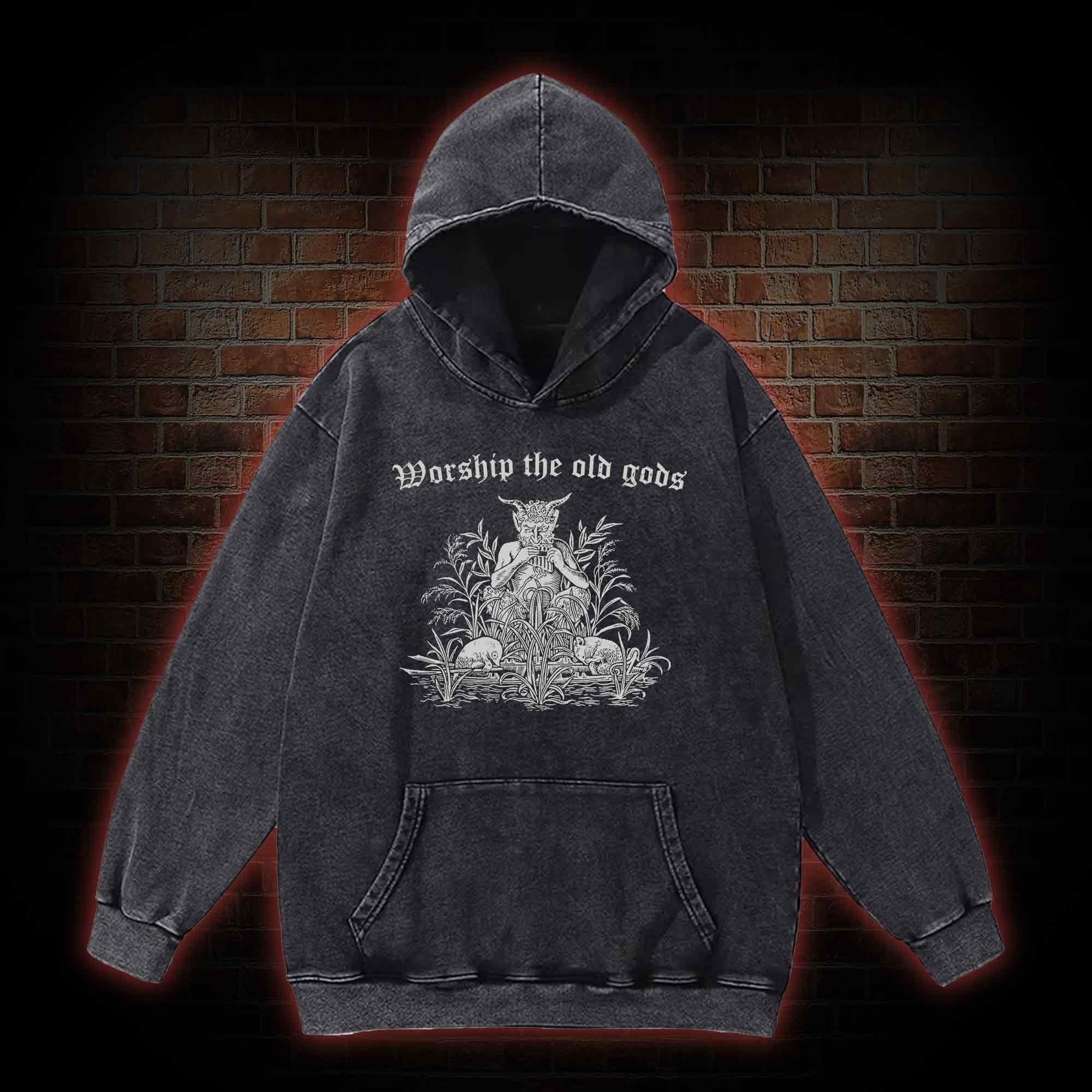 Worship The Old Gods Washed Hoodie