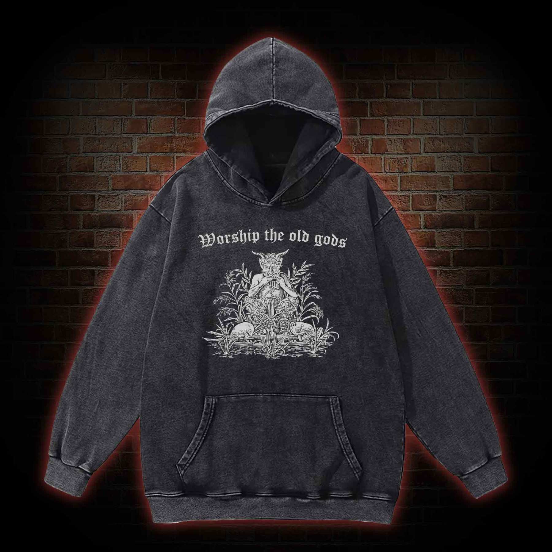 Worship The Old Gods Washed Hoodie 