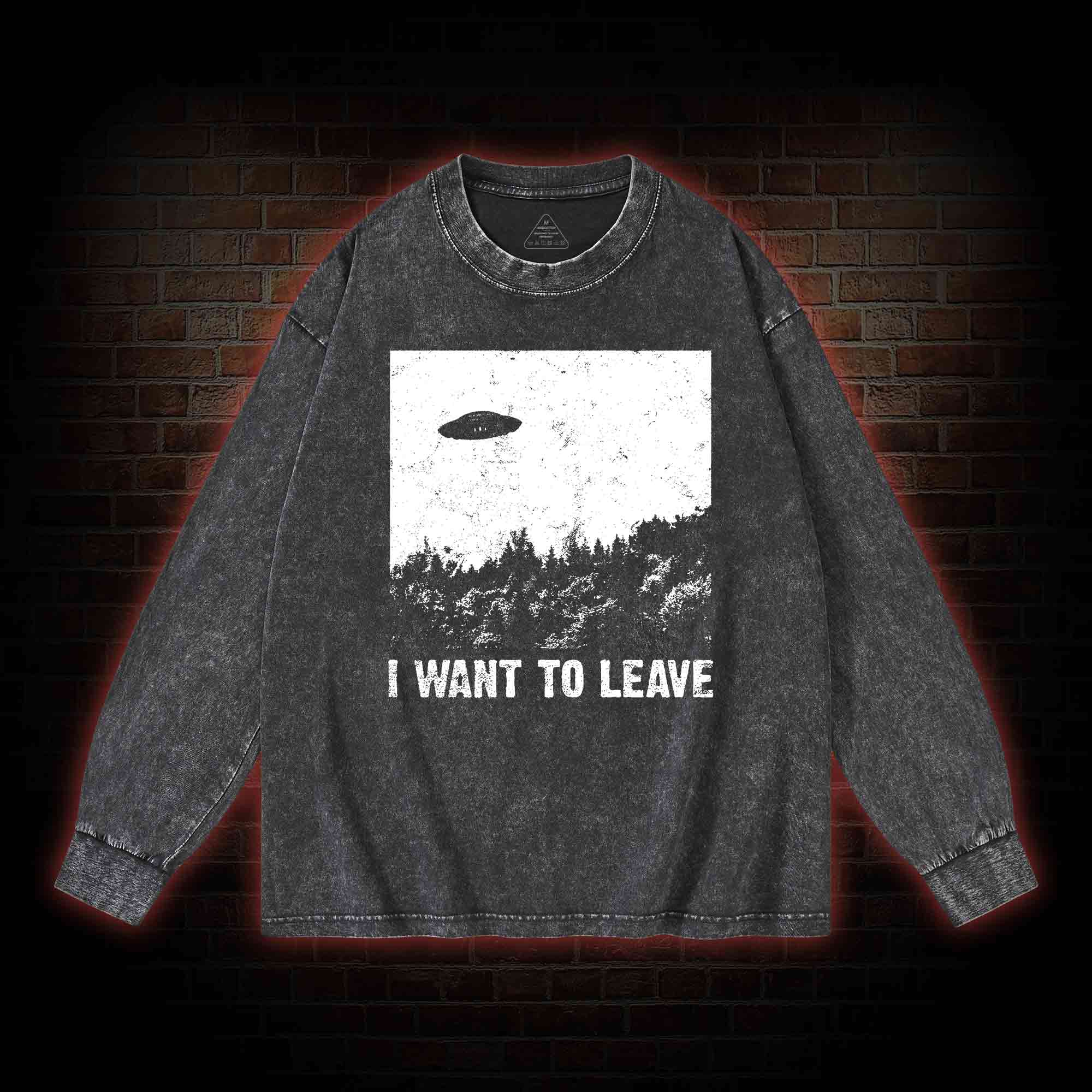 I Want To Leave Washed Long-Sleeve T-shirt