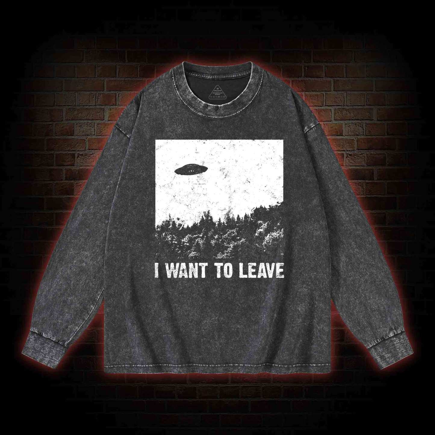 I Want To Leave Washed Long-Sleeve T-shirt