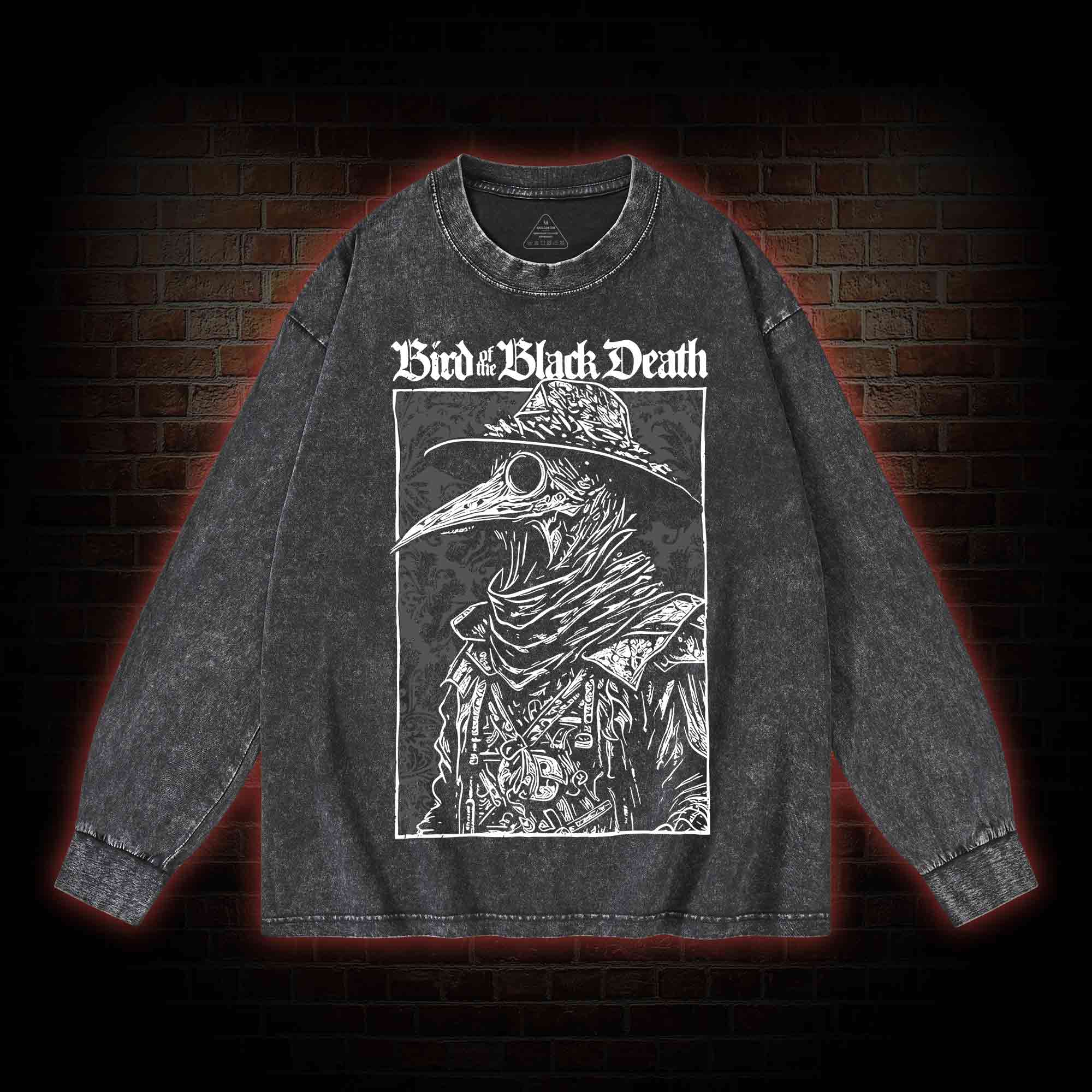 Bird of The Black Death Washed Long-Sleeve T-shirt