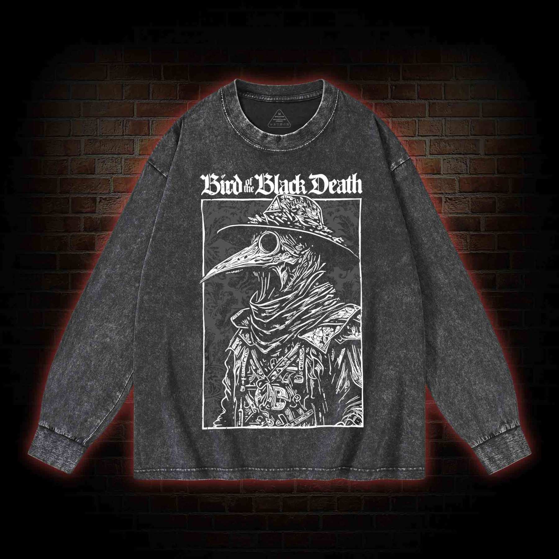 Bird of The Black Death Washed Long-Sleeve T-shirt