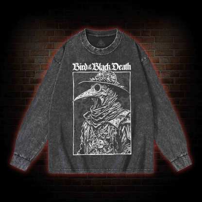 Bird of The Black Death Washed Long-Sleeve T-shirt
