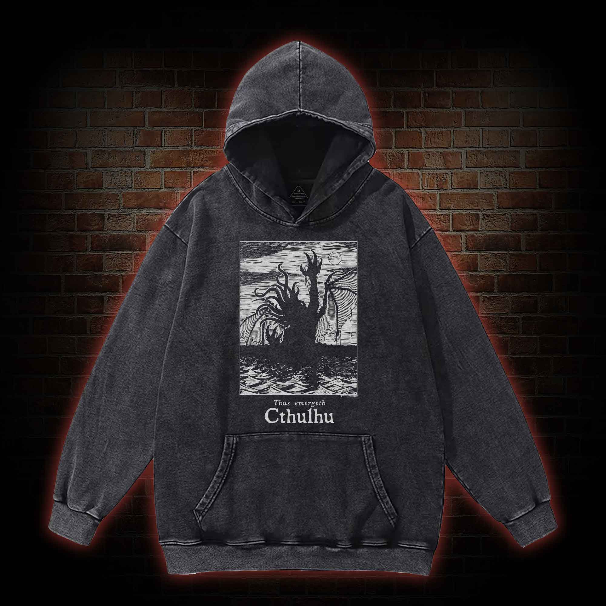 Thus Emergeth Cthulhu Washed Hoodie