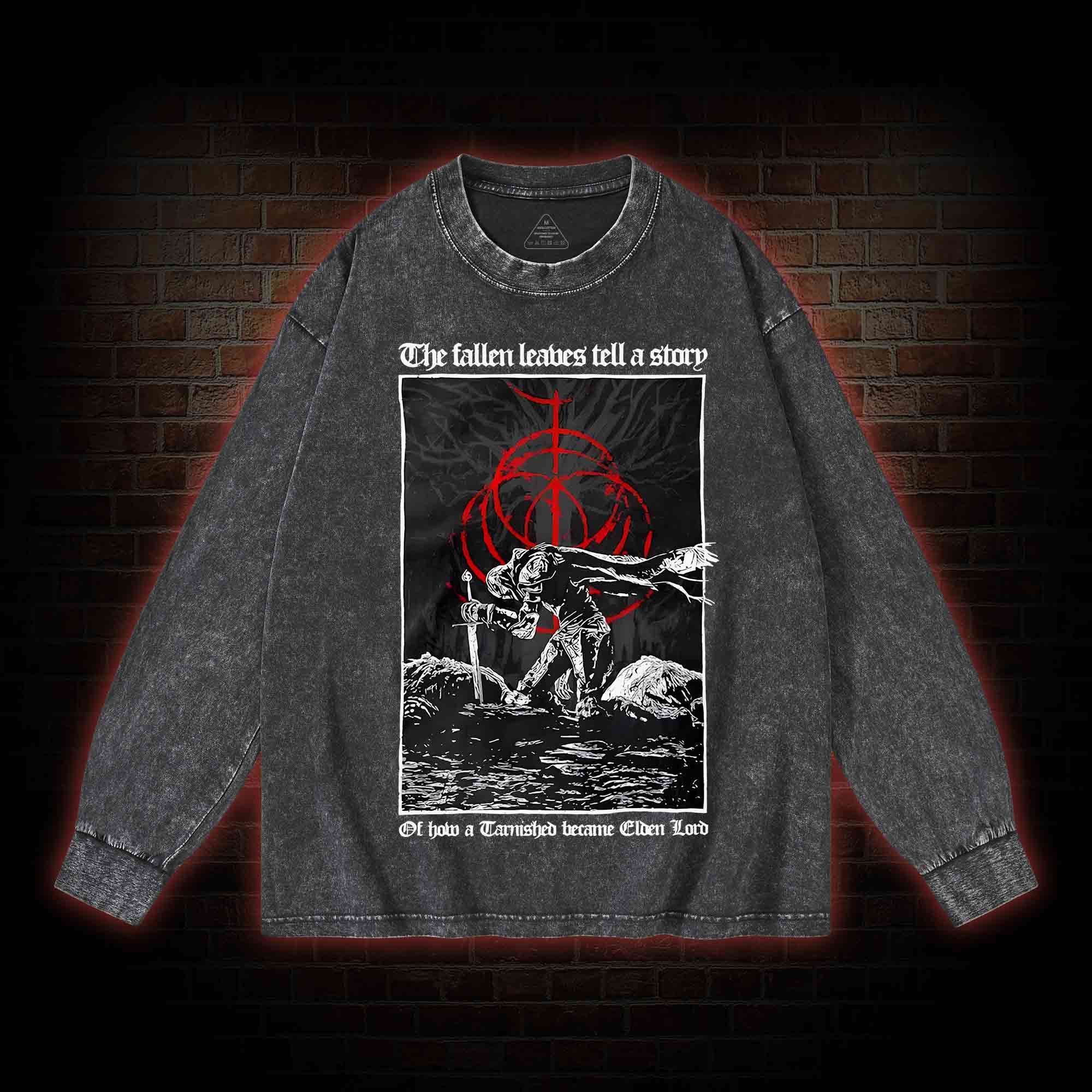 The Fallen Leaves Tell a Story Washed Long-Sleeve T-shirt