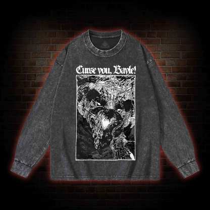 Curse You Bayle! Washed Long-Sleeve T-shirt