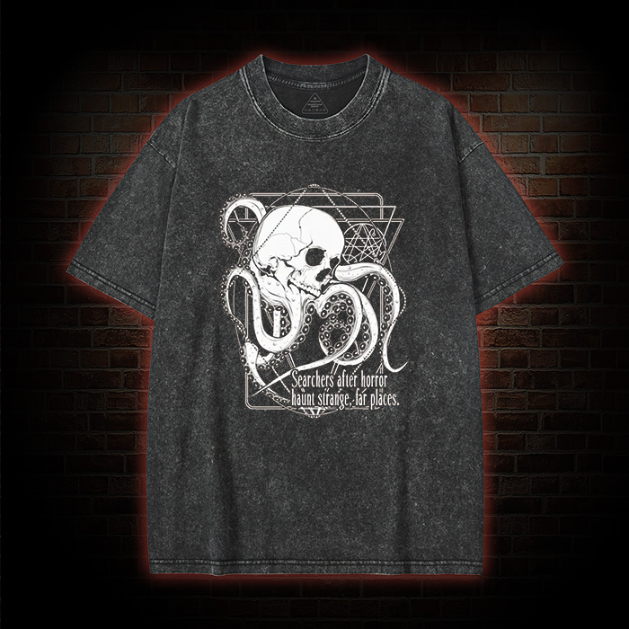Call Of Cthulhu Searchers After Horror Washed T-shirt