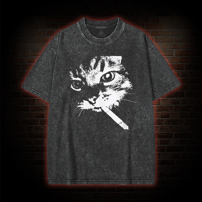 Funny Cat Meme Washed T-shirt
