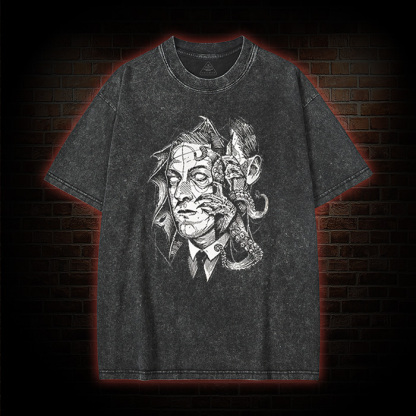 H. P. Lovecraft Horror Washed T-shirt