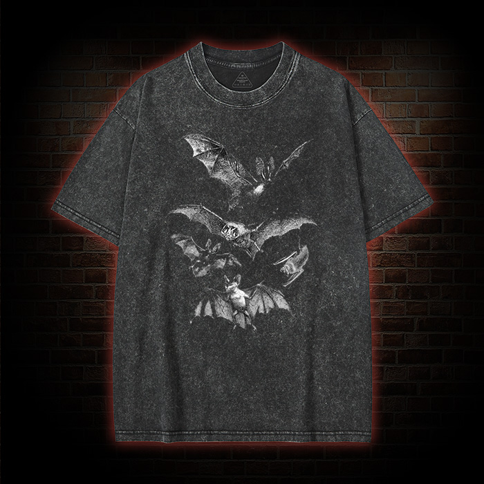 Halloween Vampire Bat Washed T-shirt