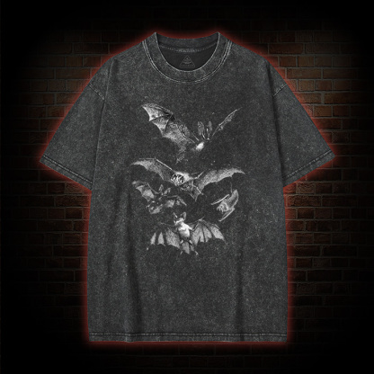 Halloween Vampire Bat Washed T-shirt