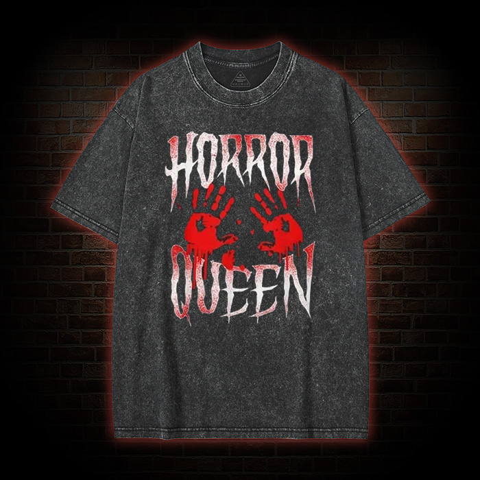 Horror Movie Blood Hand Queen Scary  Washed T-Shirt