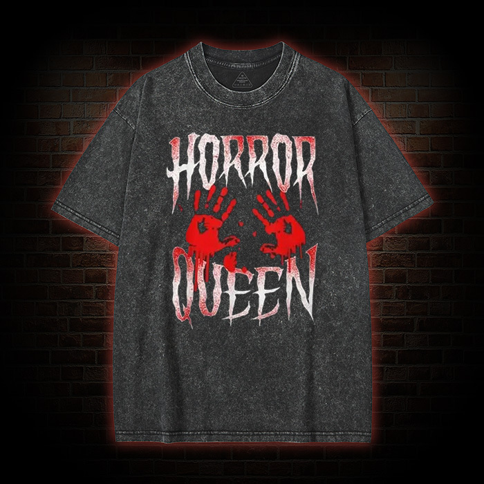 Horror Movie Blood Hand Queen Scary  Washed T-Shirt