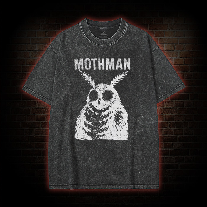 Horror Retro Mothman Washed T-Shirt
