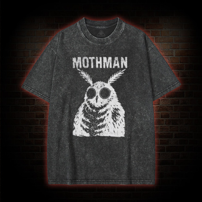 Horror Retro Mothman Washed T-Shirt