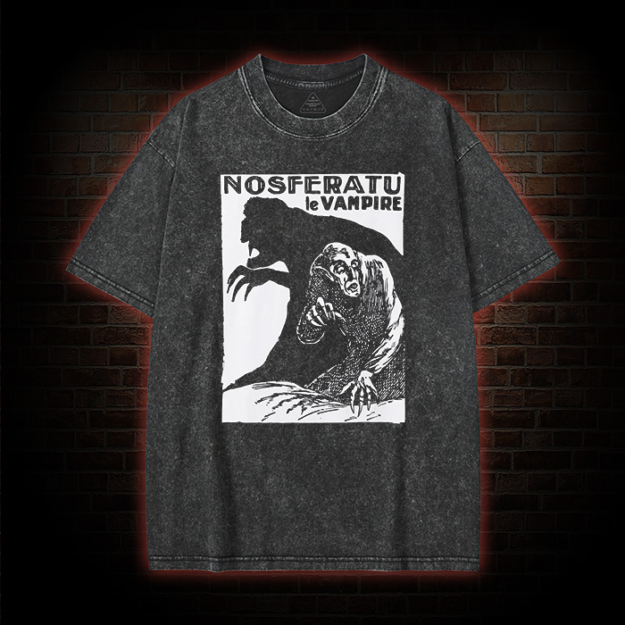 Horror Vampire Movie Washed T-Shirt