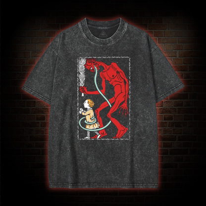 Krampus I, Creepy Christmas Washed T-shirt