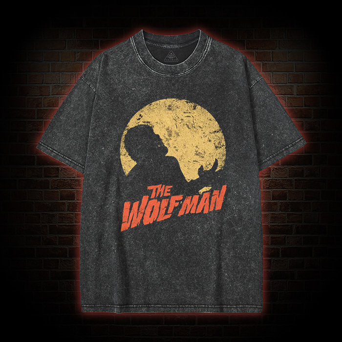 Moonlit Silhouette Wolf Man Wasdhed T-Shirt