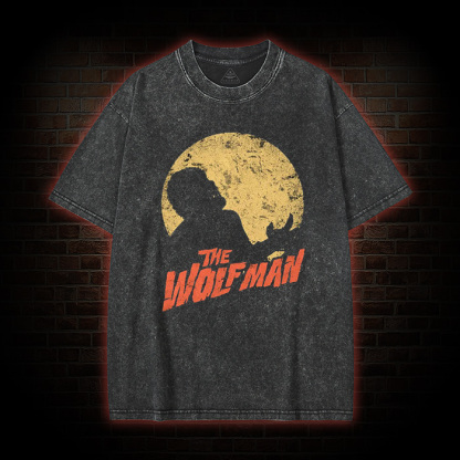 Moonlit Silhouette Wolf Man Wasdhed T-Shirt