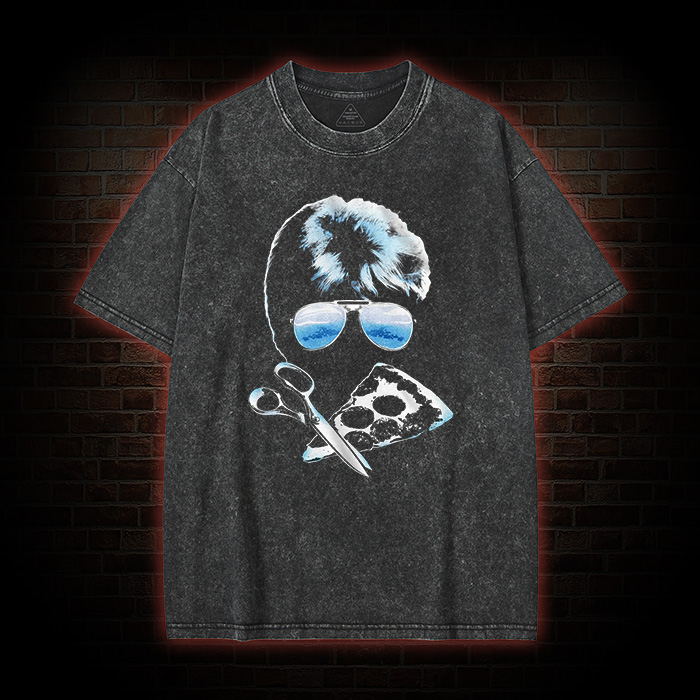 Scissors And Pizza Cobra Washed T-Shirt