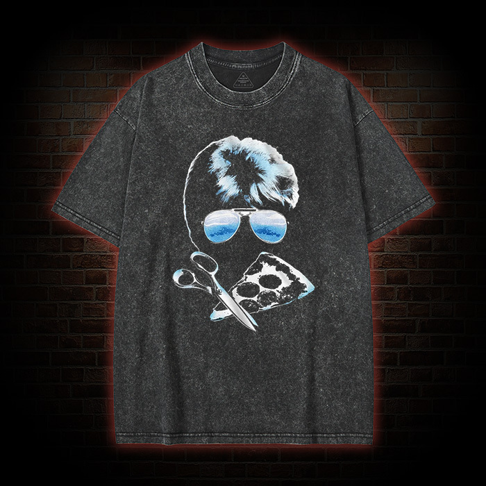 Scissors And Pizza Cobra Washed T-Shirt