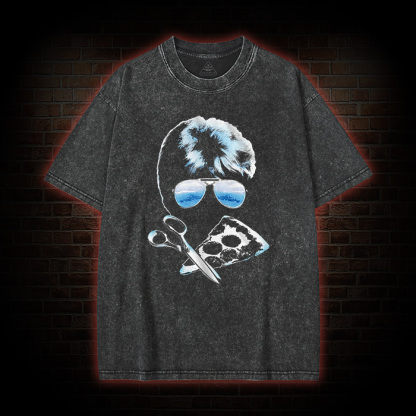 Scissors And Pizza Cobra Washed T-Shirt