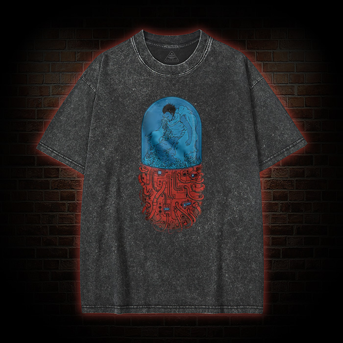 Tetsuo Neo-tokyo 80's Sci-fi Movie Washed T-shirt