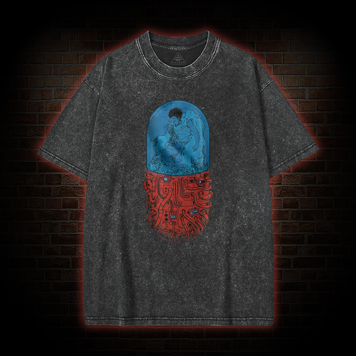 Vintage Cyberpunk Anime Washed T-shirt