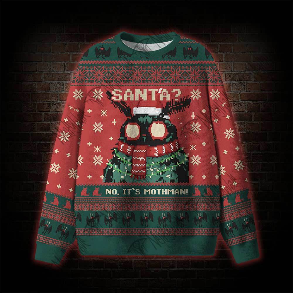 Santa? No It's Mothman Ugly Sweatshirts