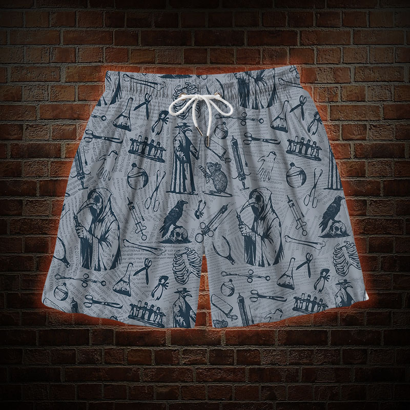 Black Death Mens Swim Trunks