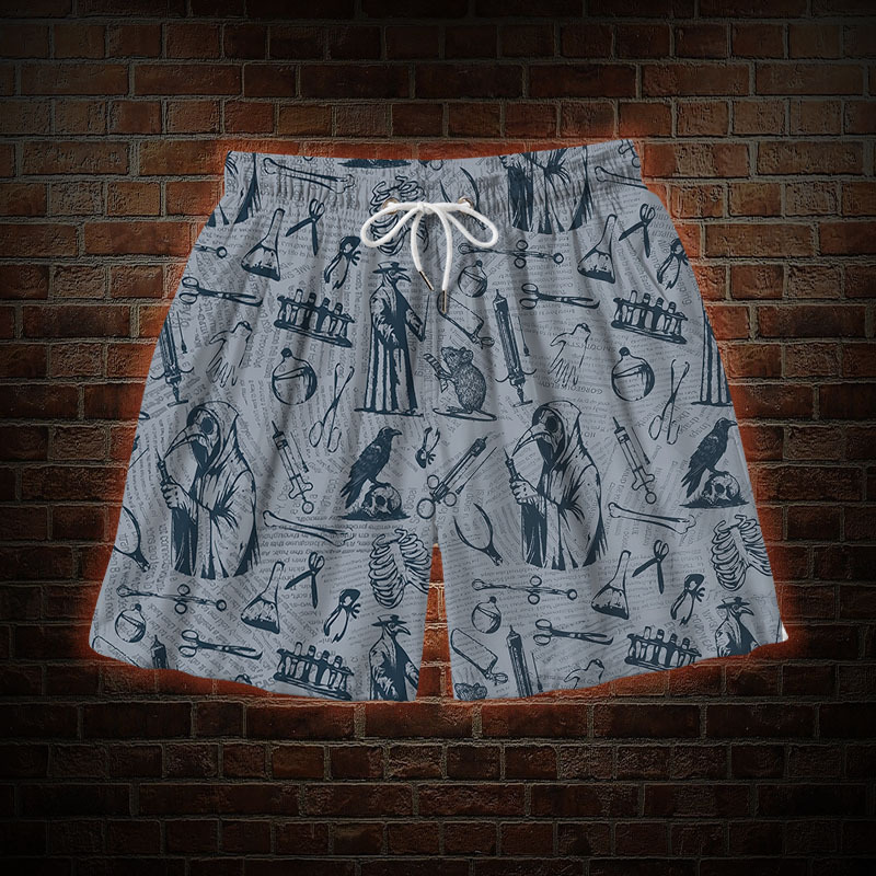 Black Death Mens Swim Trunks