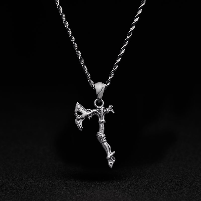 Bone Axe Sculptural Necklace