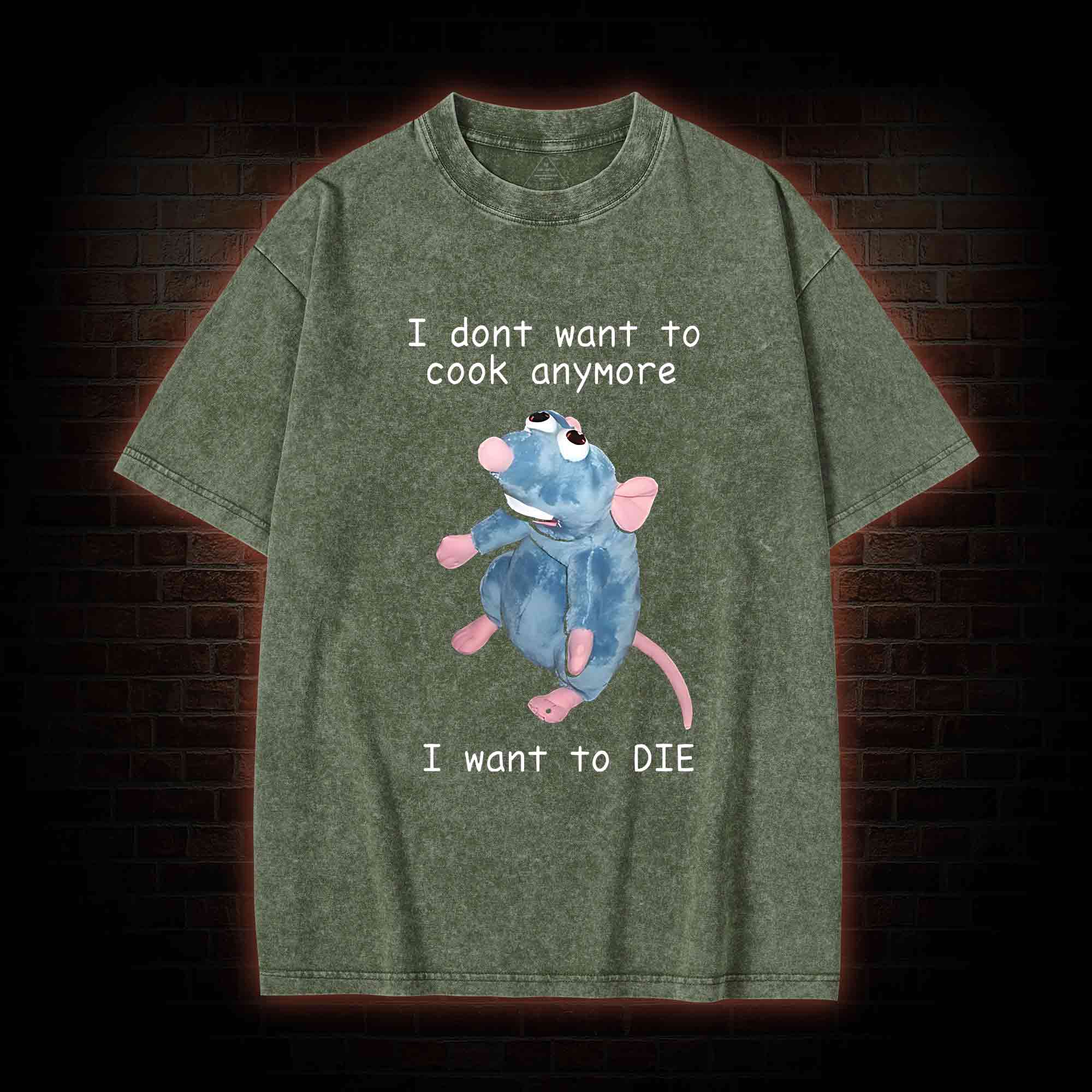  I Don't Want To Cook Anymore Washed T-shirt