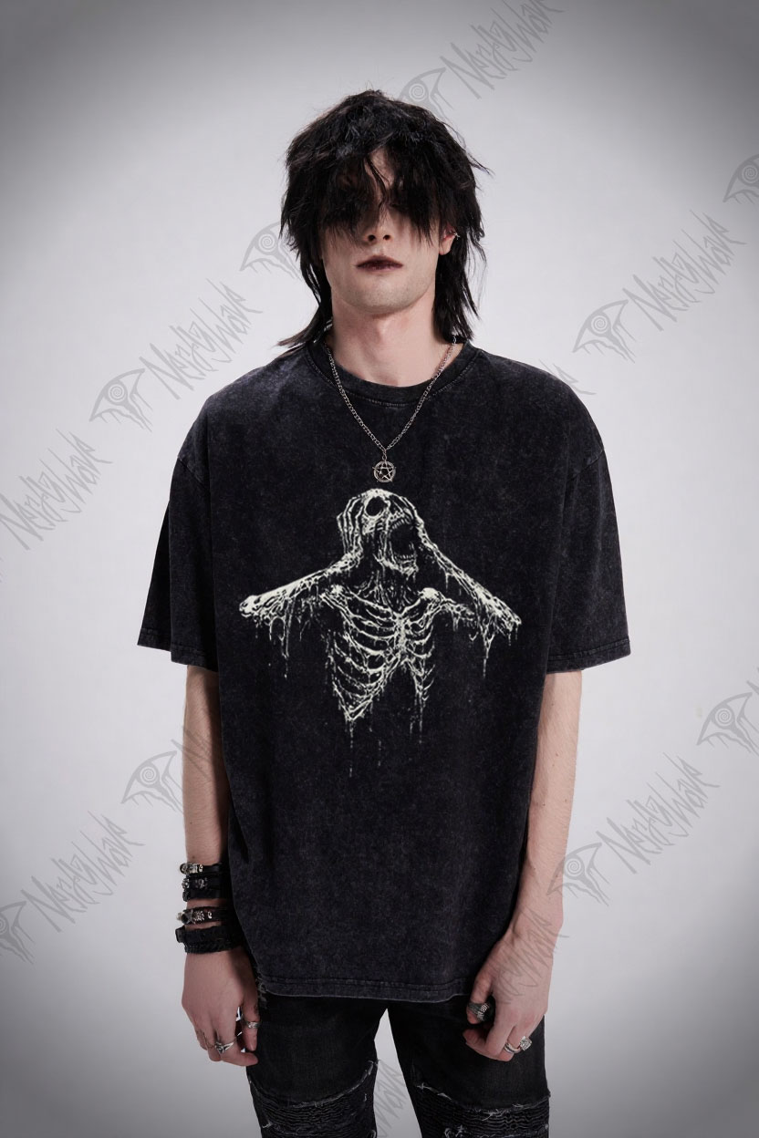 Screaming Skeleton Washed T-shirt
