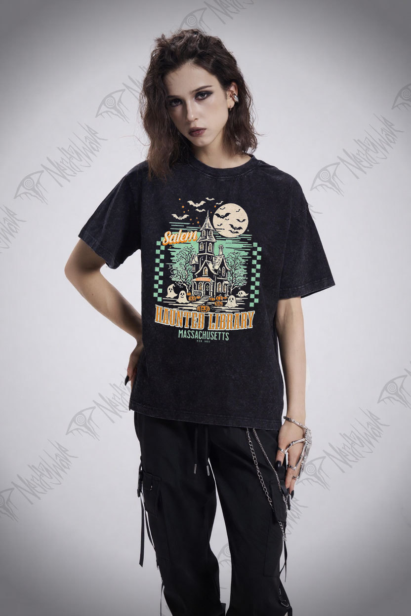 Haunted Library Washed T-shirt