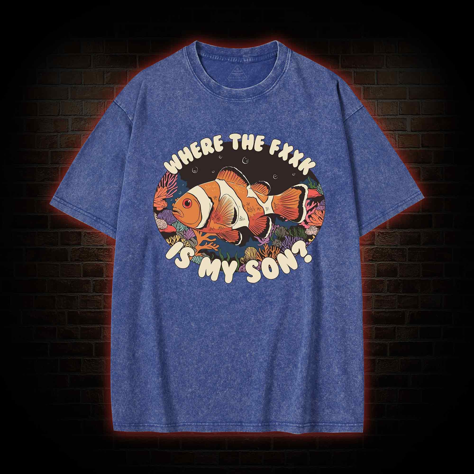 Where is My Son Washed T-shirt