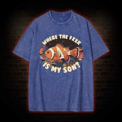 Where is My Son Washed T-shirt
