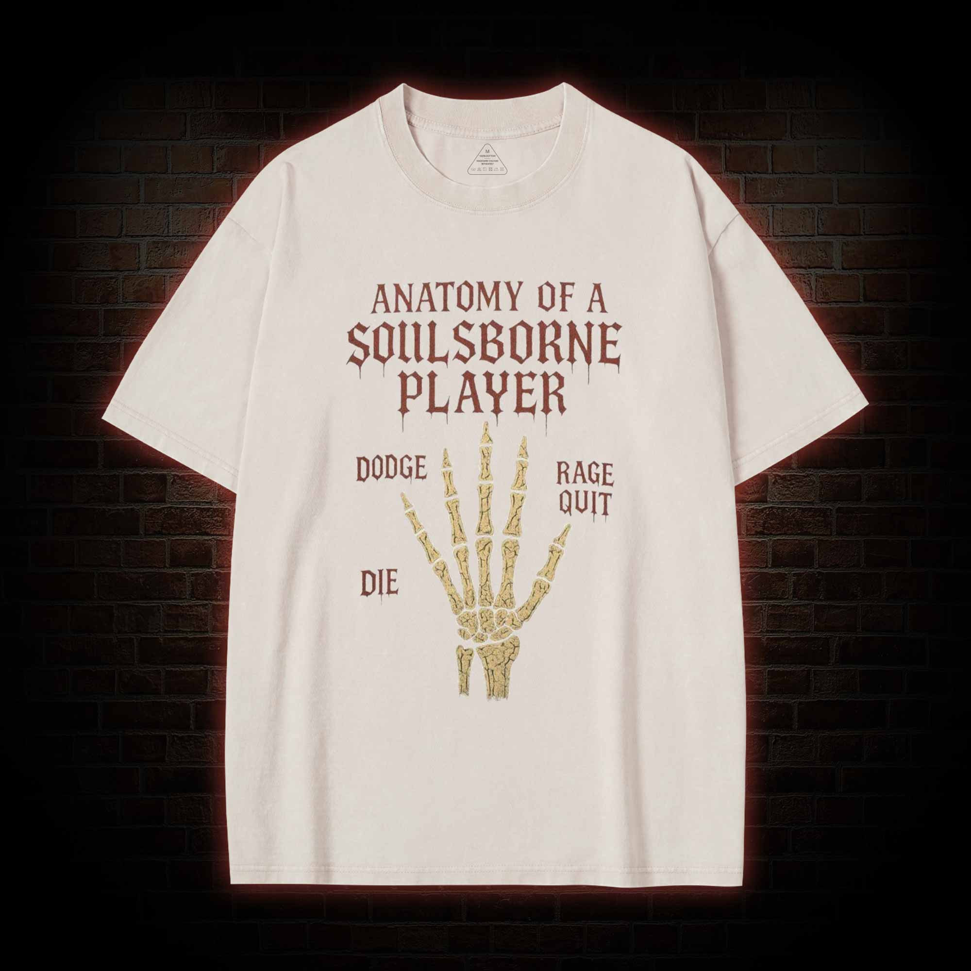 Anatomy of a Soulsborne Player Washed T-shirt