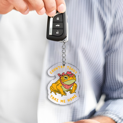 Country Toads Take Me Home 1pc Keychain
