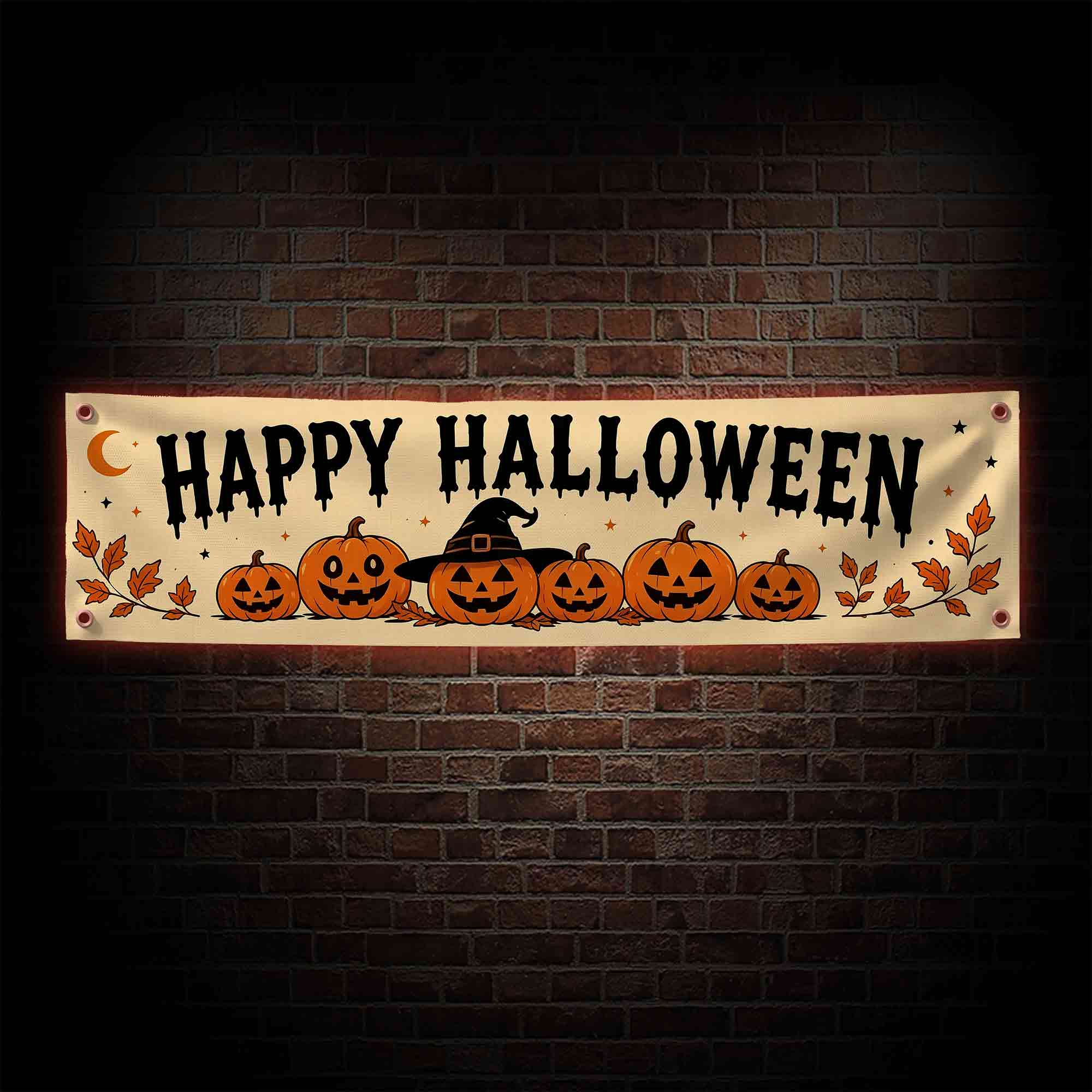 Pumpkin Happy Halloween Banner