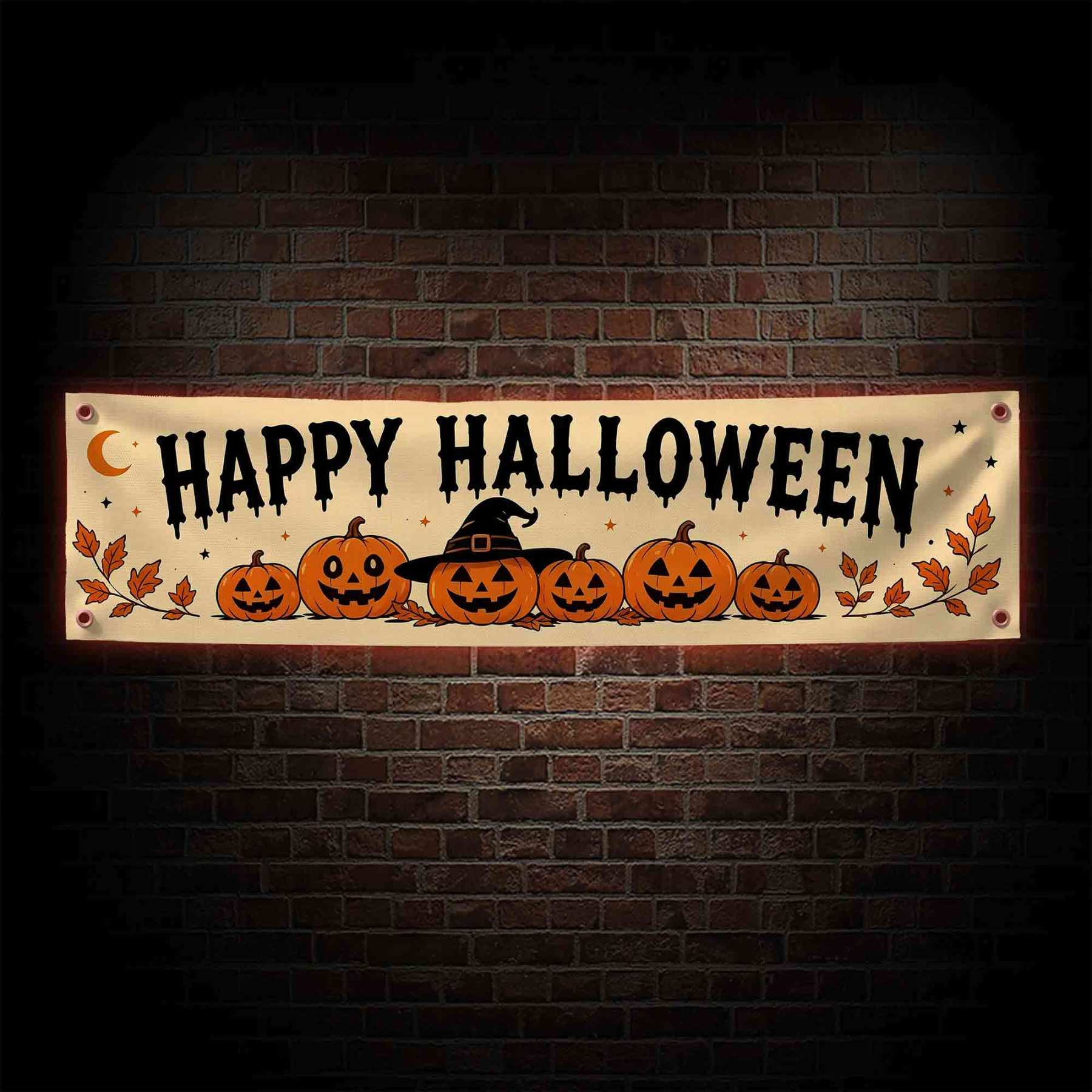 Pumpkin Happy Halloween Banner
