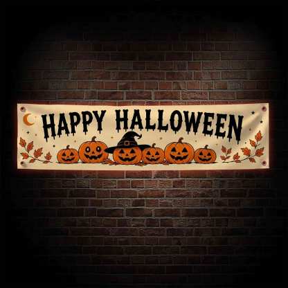 Pumpkin Happy Halloween Banner