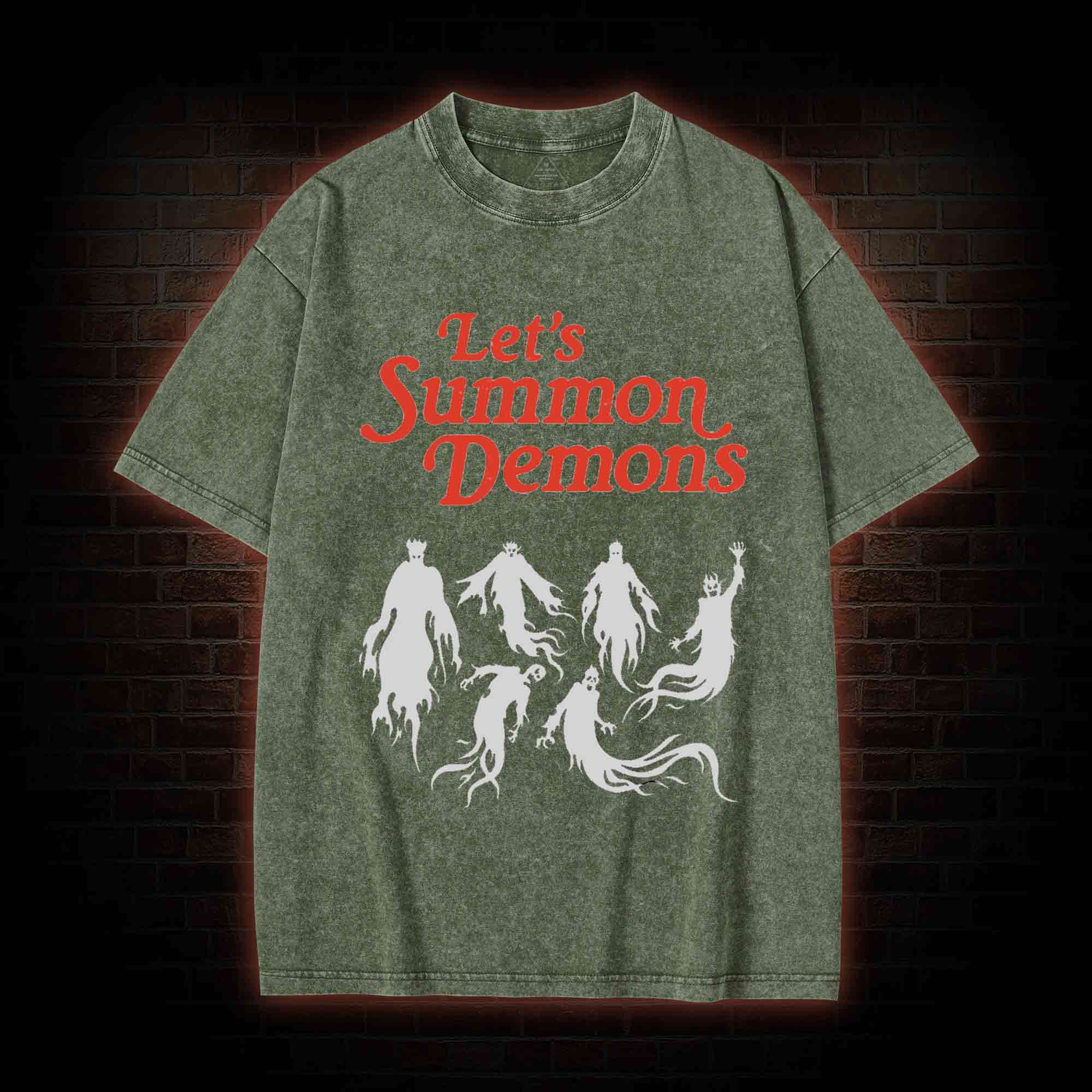 Let's Summon Demons Washed T-shirt