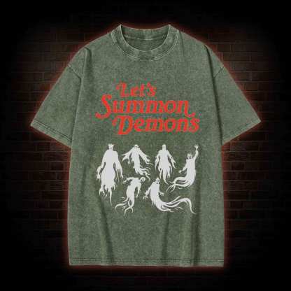 Let's Summon Demons Washed T-shirt
