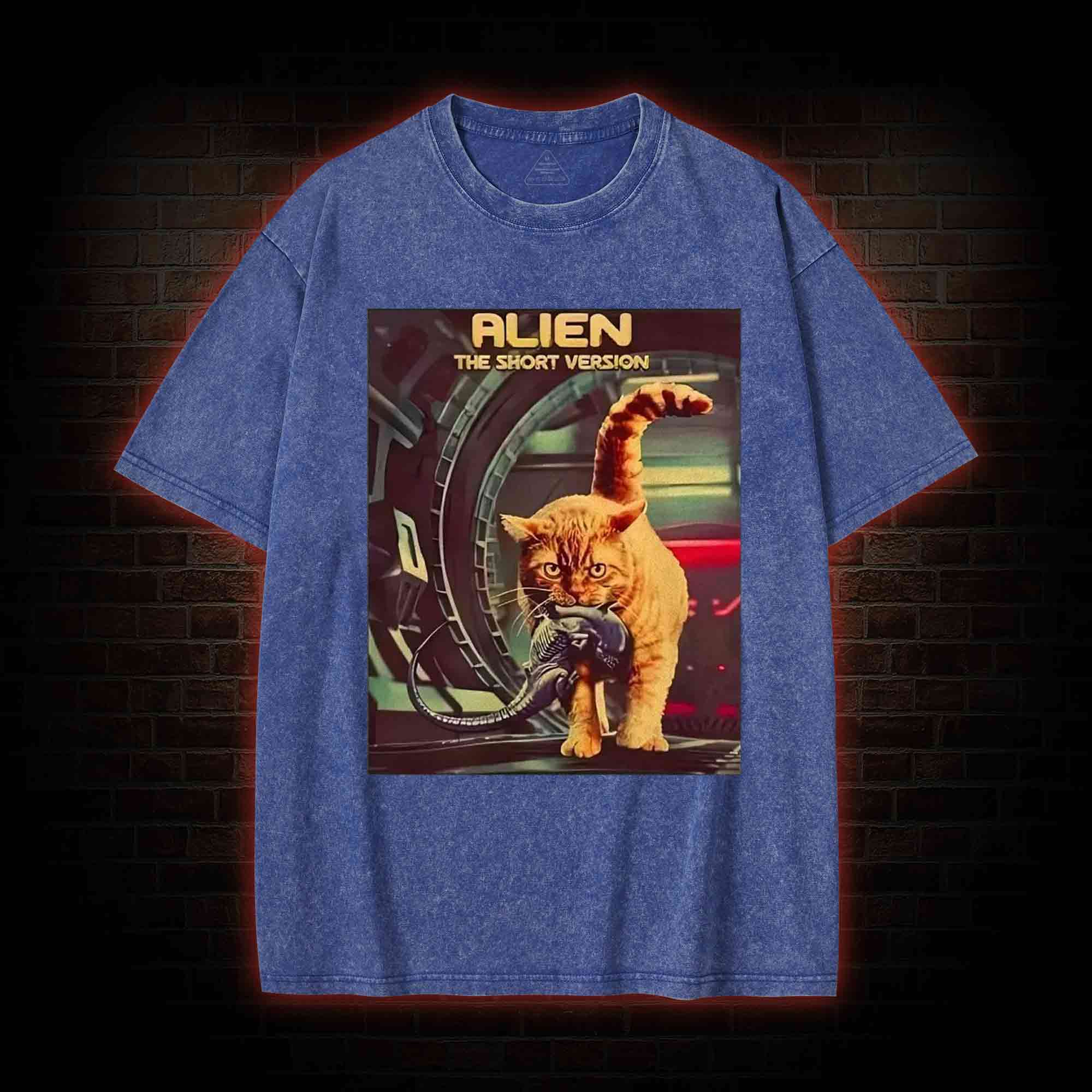 Alien Cat Washed T-shirt