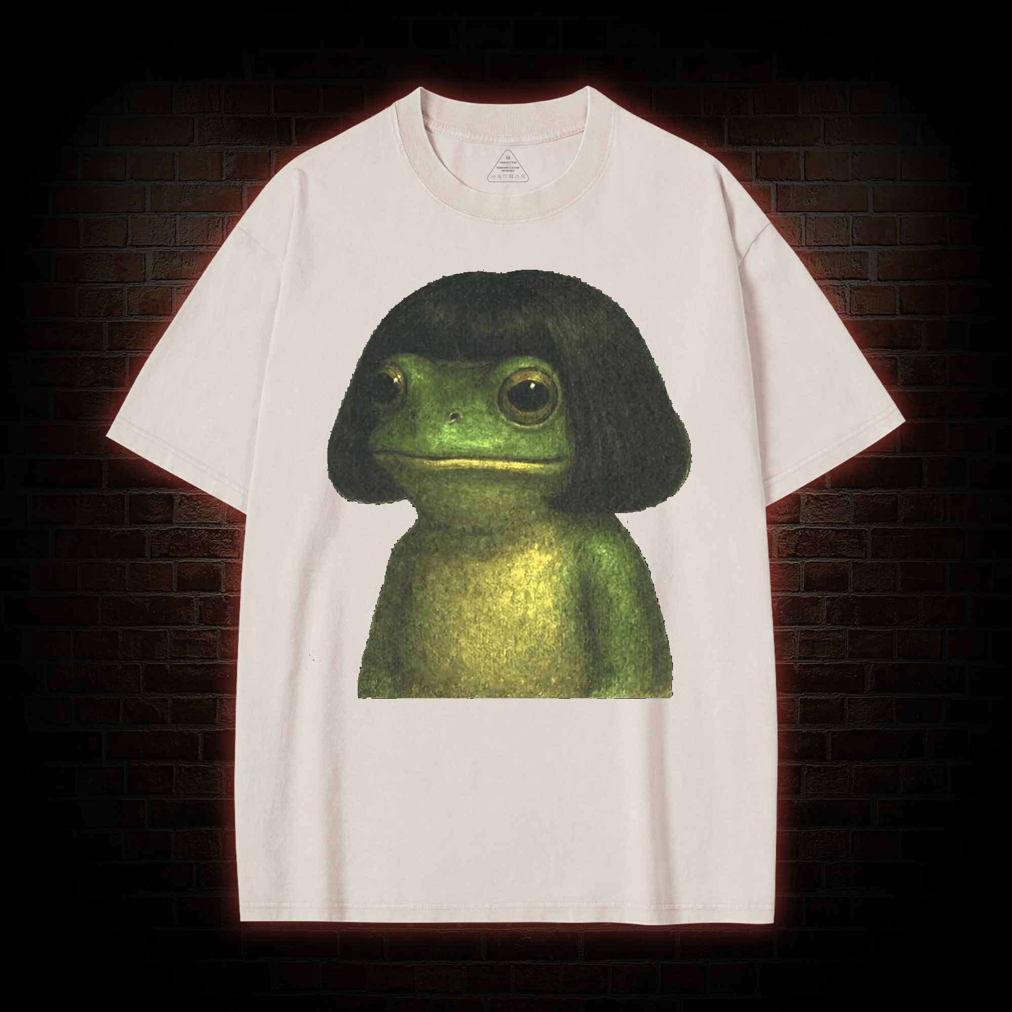 Frog With Bob Haircut Washed T-shirt