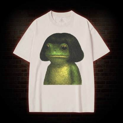 Frog With Bob Haircut Washed T-shirt