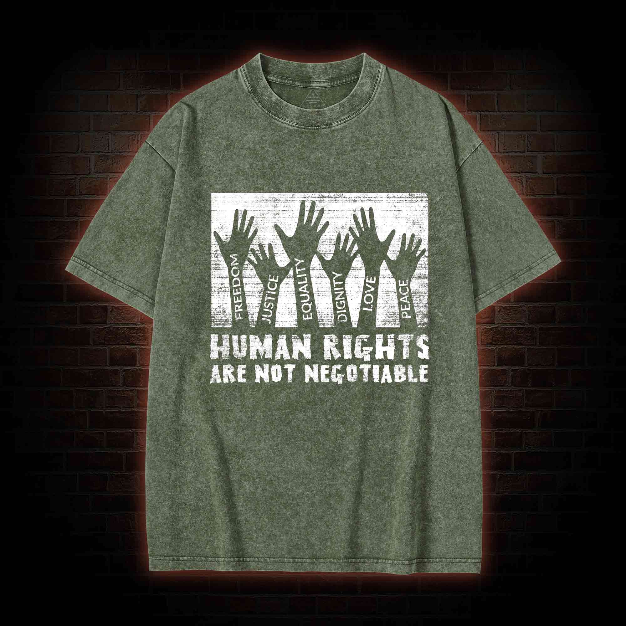 Human Rights are not Negotiable Washed T-shirt